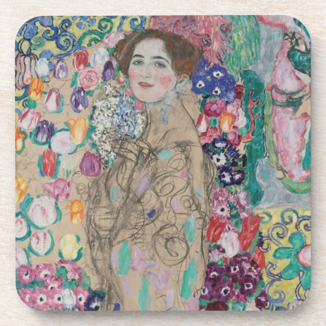 Posavasos Retrato póstumo de Ria Munk por Gustav Klimt (Frente)