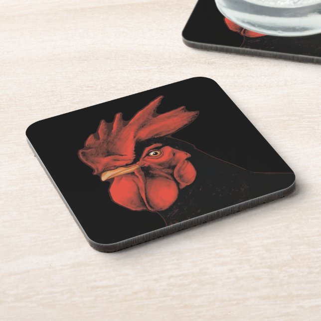 Posavasos Retrato Regal Rooster Majestic Orgullo (Lado Izquierdo)
