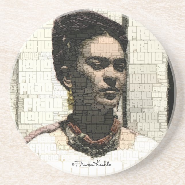 Posavasos Retrato textil de Frida Kahlo (Frente)