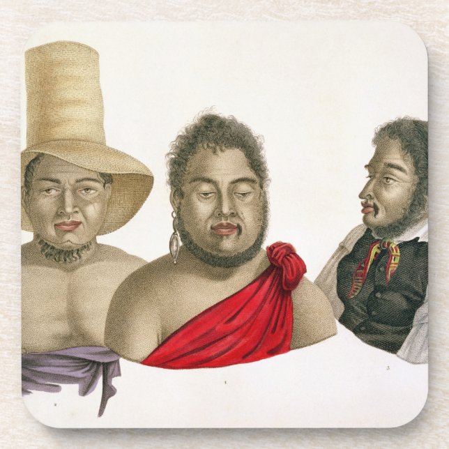 Posavasos Retratos de los jefes de las islas de bocadillo, (Frente)