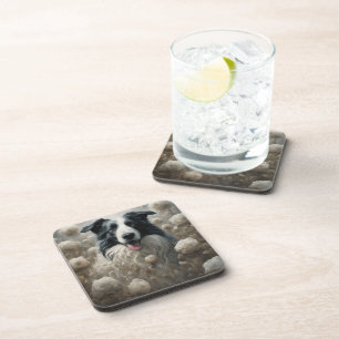 Posavasos Retratos de raza de perro de flores 12