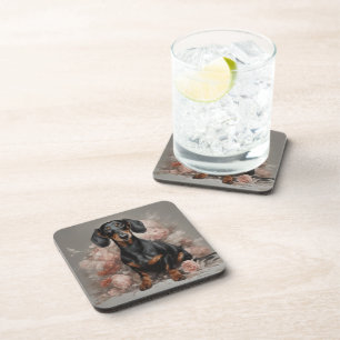 Posavasos Retratos de raza de perro de flores 2