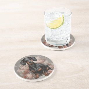 Posavasos Retratos de raza de perro de flores 2