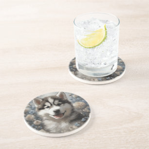 Posavasos Retratos de razas de perros florales 7