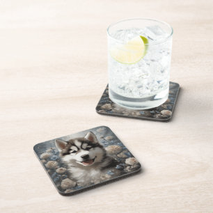 Posavasos Retratos de razas de perros florales 7