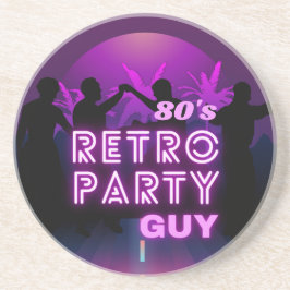 Posavasos Retro 80 Disco Dance Fiesta Neon Purple Funky