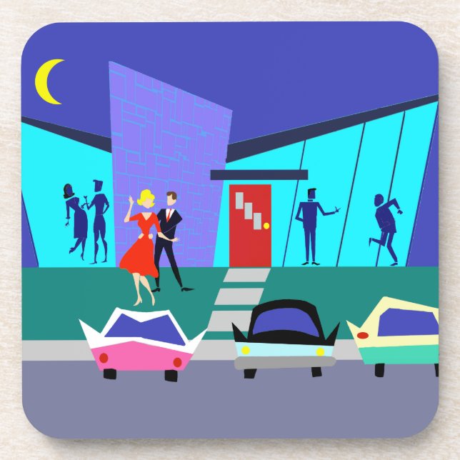 Posavasos Retro Abierto Casa Fiesta Atracciones Plásticas (Frente)