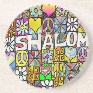 Posavasos Retro años 60 Psicodélico Shalom AMOR