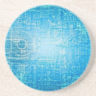 Posavasos Retro Blueprint Coaster - Función Art Meets