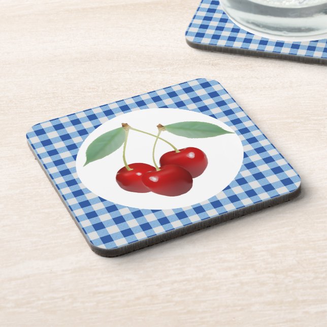 Posavasos Retro Cherries Cork Coasters (Lado Izquierdo)