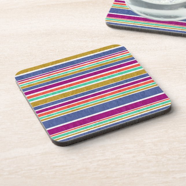 Posavasos Retro Colors Textured Look Stripes (Lado Izquierdo)