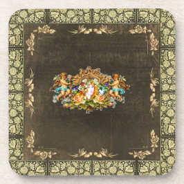 Posavasos Retro de color con encaje y flores