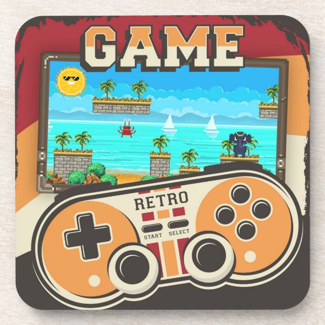 Posavasos Retro de control remoto de juegos (Frente)