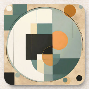 Posavasos Retro en negrita: Círculos abstractos y Rectángulo