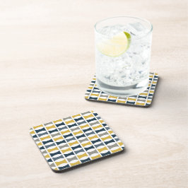 Posavasos Retro Geométrico de Siglo XX Mediano Azul Marino,
