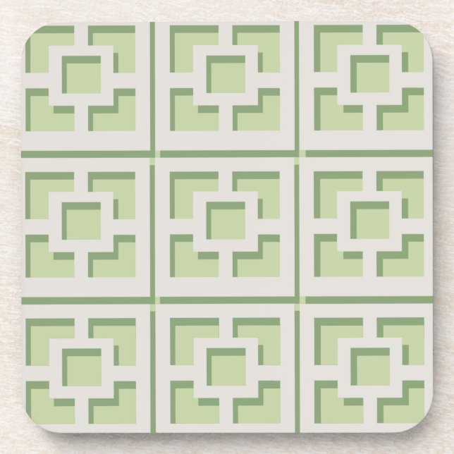 Posavasos Retro Green Trellis Hard Plastic (Frente)