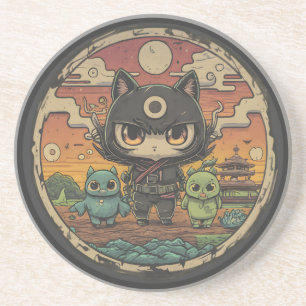 Posavasos Retro Island Pals: Gato Ninja