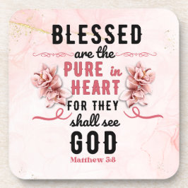 Posavasos Retro Matthew 5:8 Calla Lillies