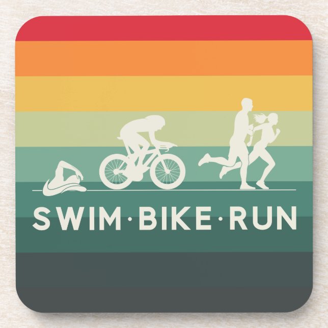 Posavasos Retro Swike Bike Run Triathlon Icon Series (Frente)