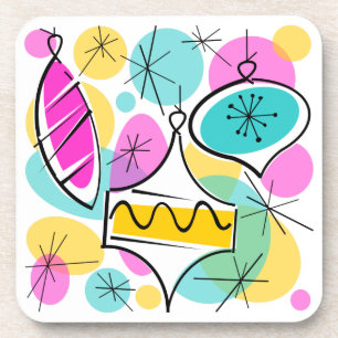 Posavasos Retro Tree Baubles montaña de espalda