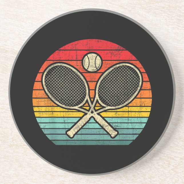 Posavasos Retro Vintage Crosage Tennis Racket Lover (Frente)