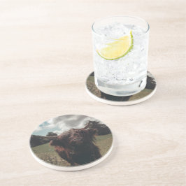 Posavasos Retro vintage de vacas de raza negra escocesa