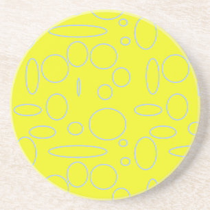 Posavasos Retro Yellow Geométrica Sandstone Coaster