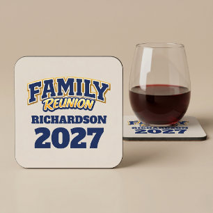Posavasos Reunión Familiar Nombre Personalizado Año
