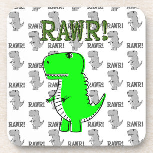 Posavasos Rex T lindo y enojado con patrón blanco y negro