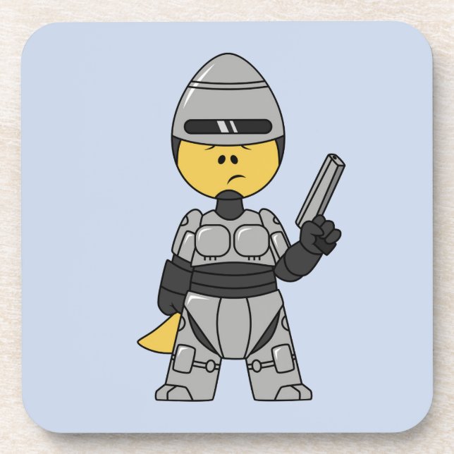 Posavasos Rex Tirano Vestido Como Robocop. (Frente)