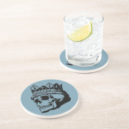 Posavasos Rey De Calavera Azul Vintage Con Pascua De Bebida
