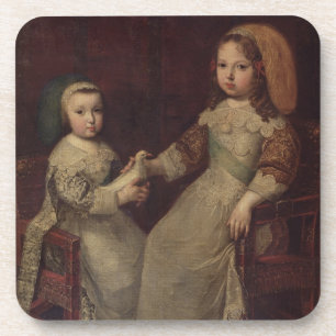 Posavasos Rey Louis XIV (1638-1715) como niño con Philipp