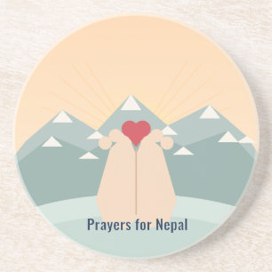 Posavasos Rezando por Nepal Soporte de Arenisca