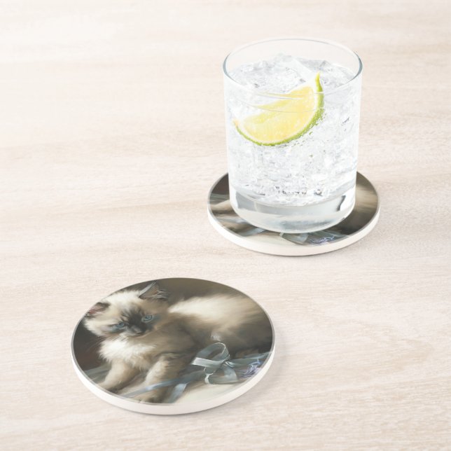 Posavasos Ribbon Tangle Siamese Kitten (Lado)