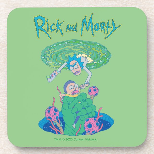 Posavasos RICK AND MORTY™ | Rescate del portal (Frente)