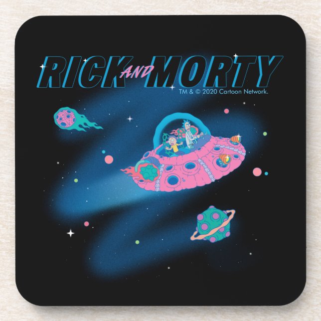 Posavasos RICK AND MORTY™ | Viajar por el espacio (Frente)
