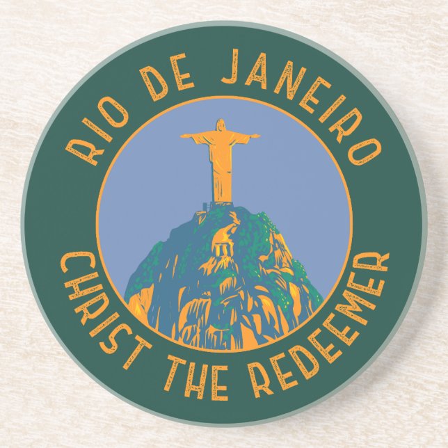 Posavasos Río de Janeiro Círculo angustiado de Brasil (Frente)
