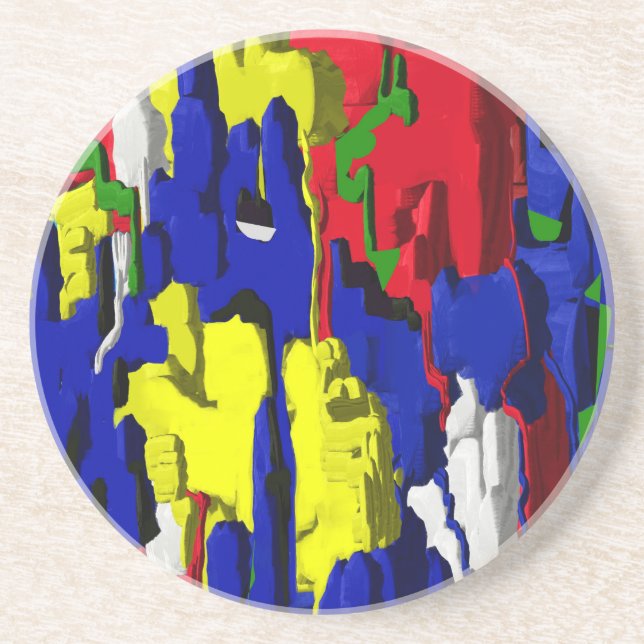 Posavasos Risse im Blau, abstrakt (Frente)