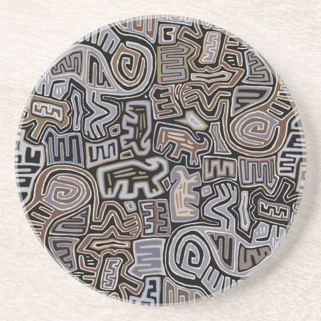 Posavasos Ritual de Serpiente Peyote Chamán Espíritus (Frente)