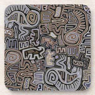 Posavasos Ritual de Serpiente Peyote Chamán Espíritus