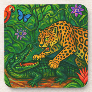 Posavasos "Rivales de la Selva" - Retrato colorido sobre la 