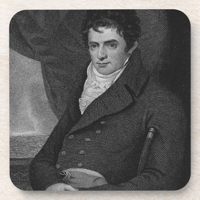Posavasos Robert Fulton (1765-1815), grabado por el parque (Frente)