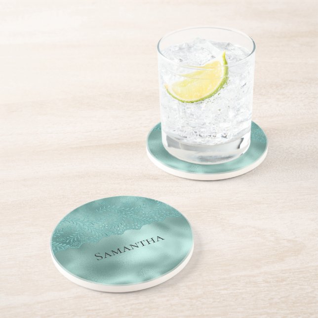 Posavasos Robin Egg Green Lace (Lado)