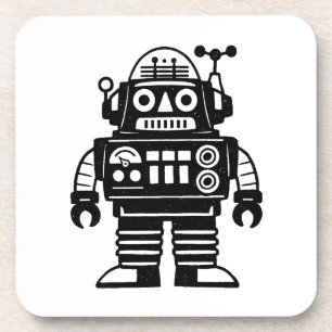 Posavasos Robot Inspirado en el Medio Siglo Retro