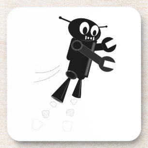 Posavasos Robot volador negro