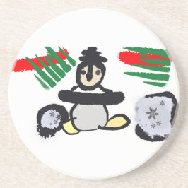 Posavasos Roca de pingüino de Navidad 