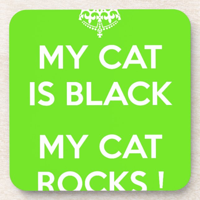 Posavasos Rocas de gato negro (Frente)