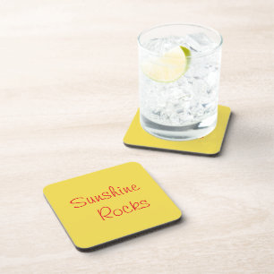 Posavasos "Rocas Sunshine" Frases Fondo amarillo