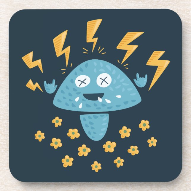 Posavasos Rock Music Heavy Metalizado champiñón (Frente)