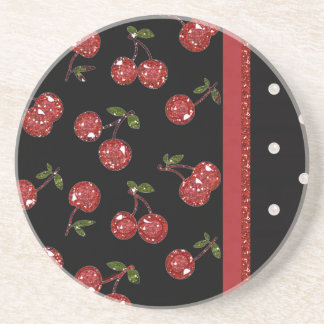 Posavasos Rockabilly Muy cerezas Cerezas Negro